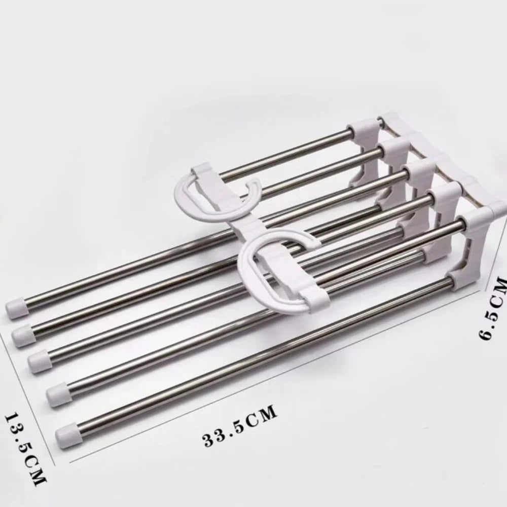 Premium Stainless Steel Multilayer Clothes Hanger 5 Tier-Closet Organizer