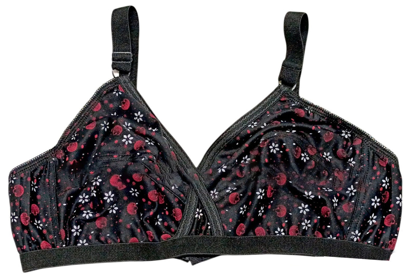 Pack Of 4 Women Ladies Girls Classy Multi Colour Jersey Printed Bra Brief Blouse Brazier Brassie - Comfortable Daily Innerwear Set