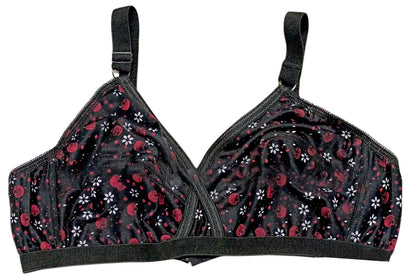 Pack Of 4 Women Ladies Girls Classy Multi Colour Jersey Printed Bra Brief Blouse Brazier Brassie - Comfortable Daily Innerwear Set